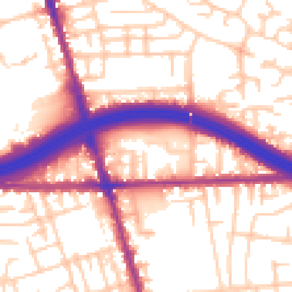 Daytime road noise heatmap for M34 3AH