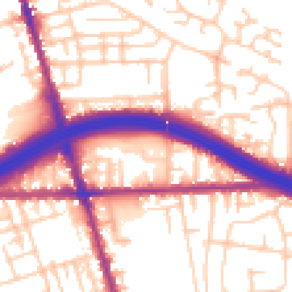 Daytime road noise heatmap for M34 3AR