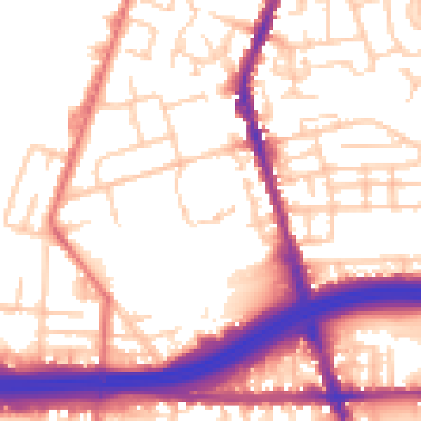 Daytime road noise heatmap for M34 3BY