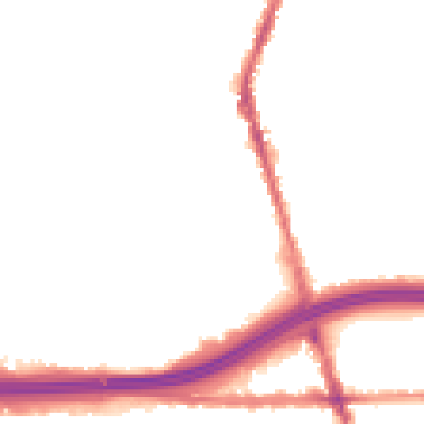 Night-time road noise heatmap for M34 3BY