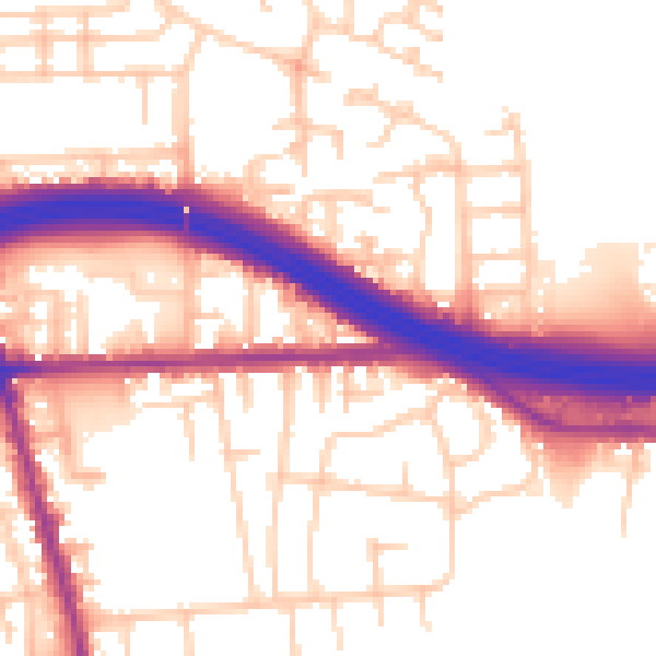 Daytime road noise heatmap for M34 3DQ