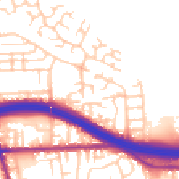 Daytime road noise heatmap for M34 3FJ