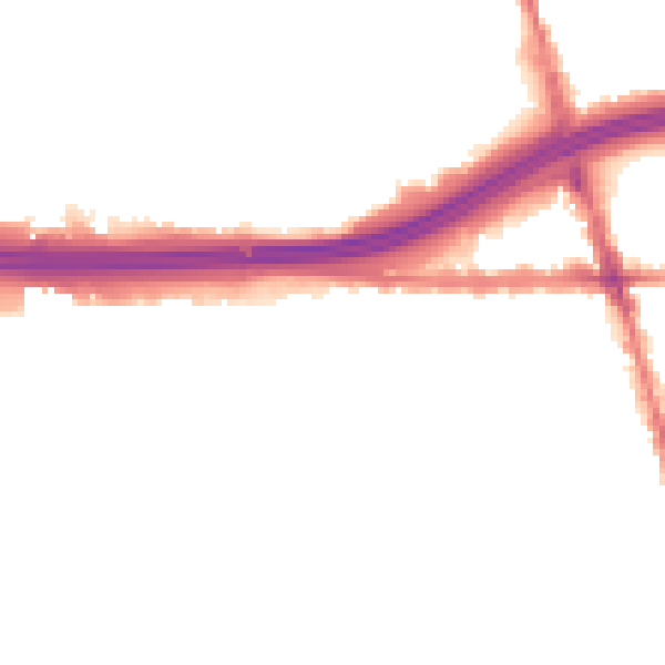 Night-time road noise heatmap for M34 3GL
