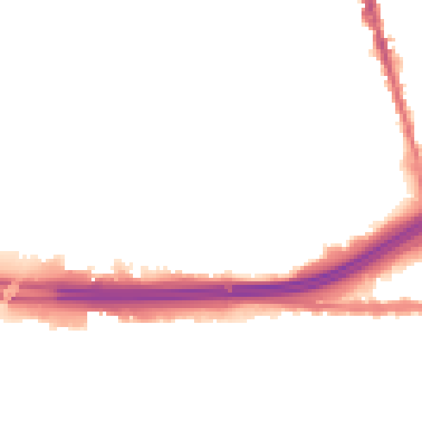 Night-time road noise heatmap for M34 3PE