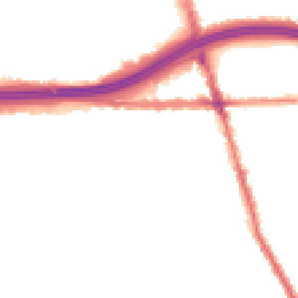 Night-time road noise heatmap for M34 3QL