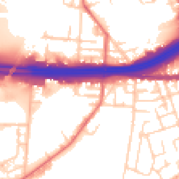 Daytime road noise heatmap for M34 3RQ