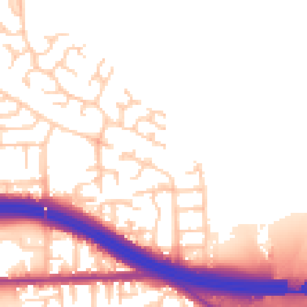 Daytime road noise heatmap for M34 3UB