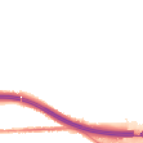 Night-time road noise heatmap for M34 3UB
