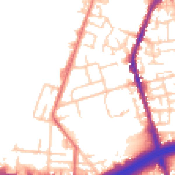 Daytime road noise heatmap for M34 3WX