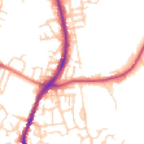 Daytime road noise heatmap for M34 5DF