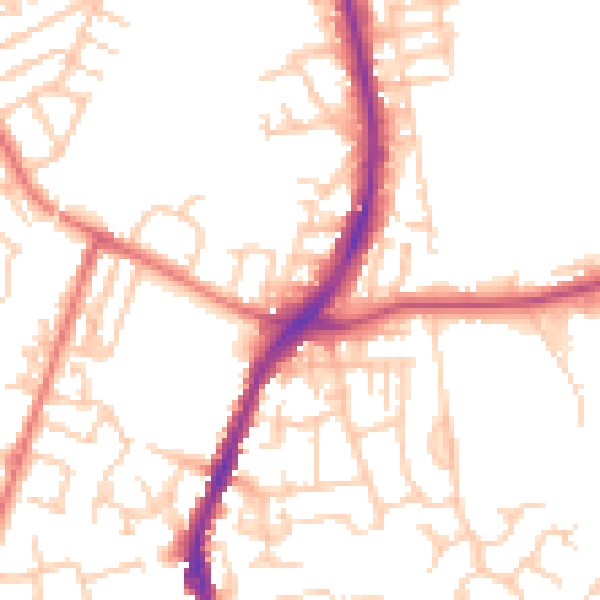 Daytime road noise heatmap for M34 5EL