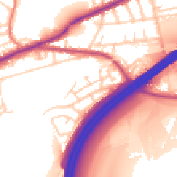 Daytime road noise heatmap for M34 5FQ