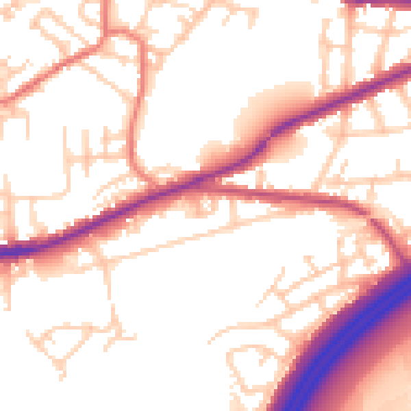 Daytime road noise heatmap for M34 5GD
