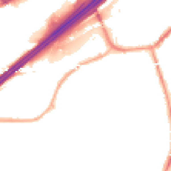 Night-time road noise heatmap for M34 5HX