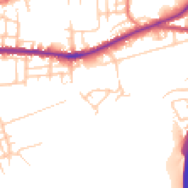 Daytime road noise heatmap for M34 5JU