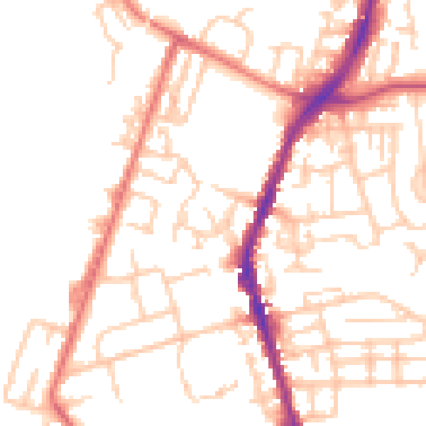 Daytime road noise heatmap for M34 5JZ