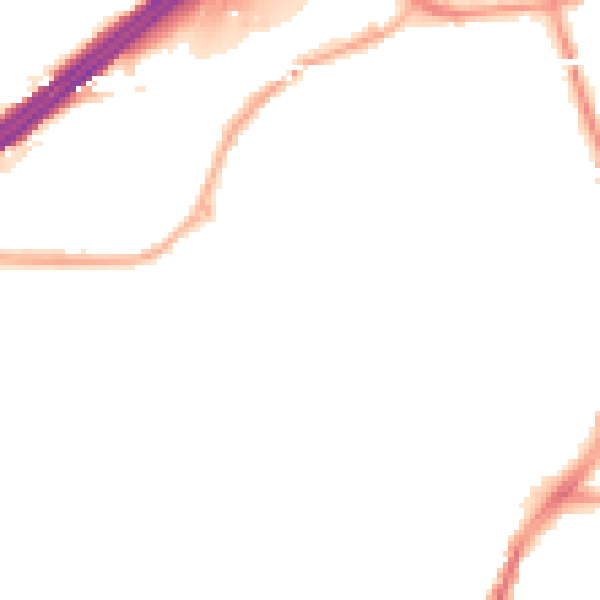 Night-time road noise heatmap for M34 5LG