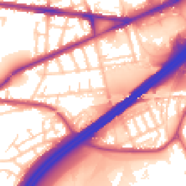 Daytime road noise heatmap for M34 5NY