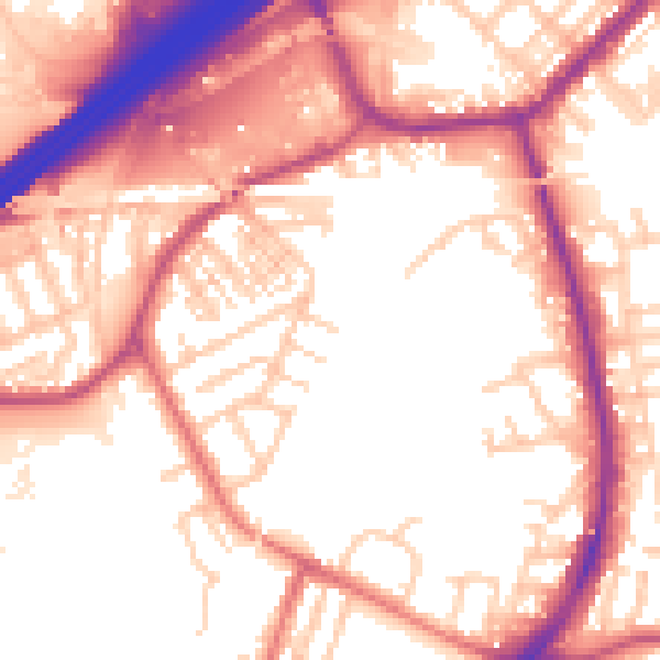 Daytime road noise heatmap for M34 5PA