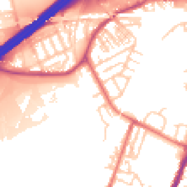 Daytime road noise heatmap for M34 5PB