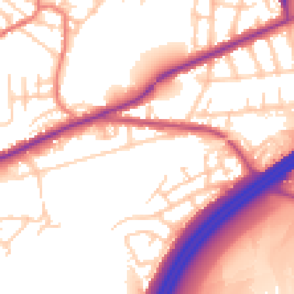 Daytime road noise heatmap for M34 5PP