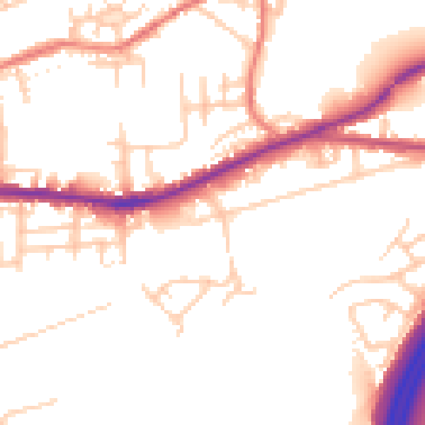 Daytime road noise heatmap for M34 5QA