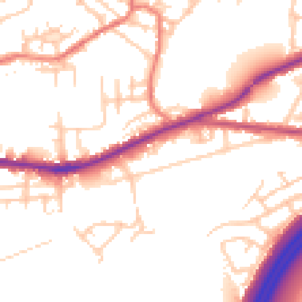 Daytime road noise heatmap for M34 5SB