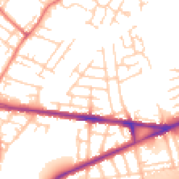Daytime road noise heatmap for M34 5SY