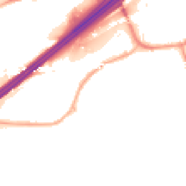 Night-time road noise heatmap for M34 5WL