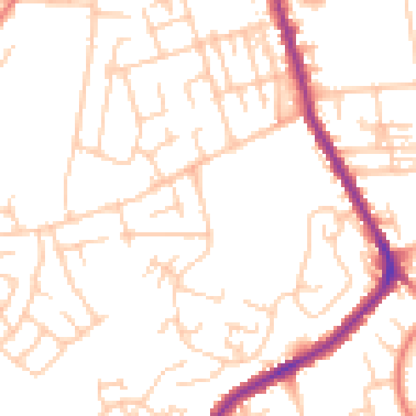 Daytime road noise heatmap for M34 6AN