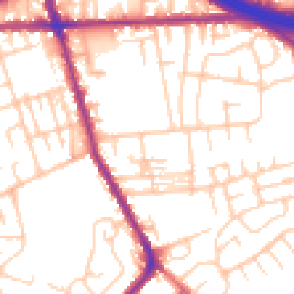 Daytime road noise heatmap for M34 6DN
