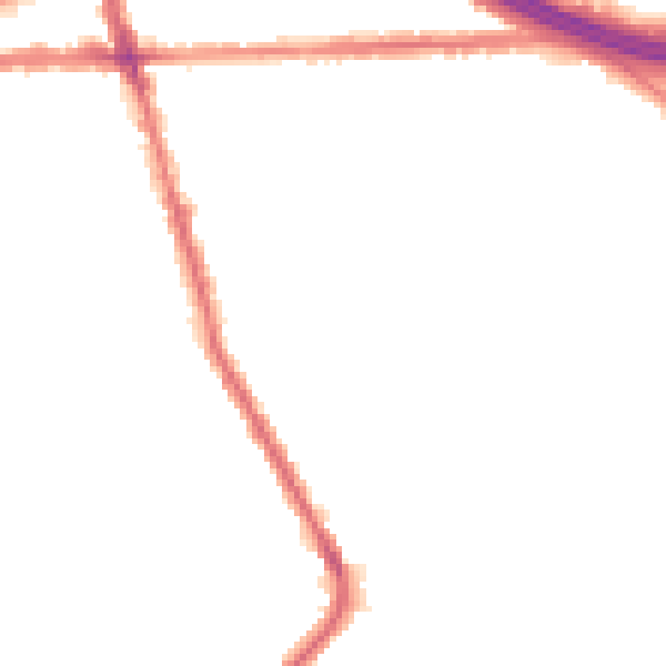 Night-time road noise heatmap for M34 6DN