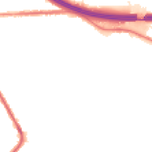 Night-time road noise heatmap for M34 6EB