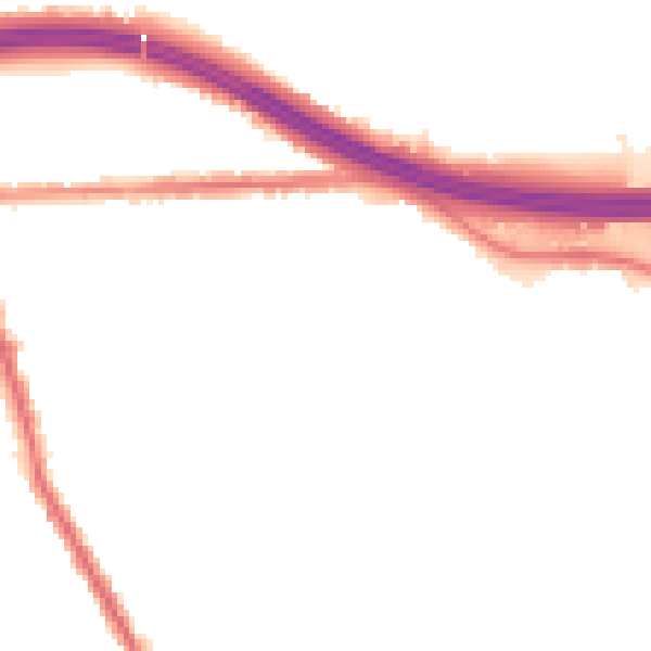 Night-time road noise heatmap for M34 6ED