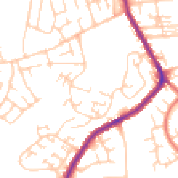 Daytime road noise heatmap for M34 6EX
