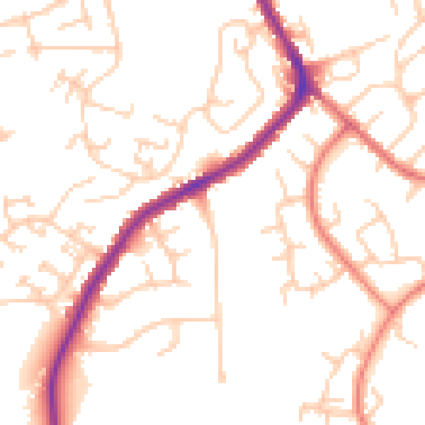 Daytime road noise heatmap for M34 6FG