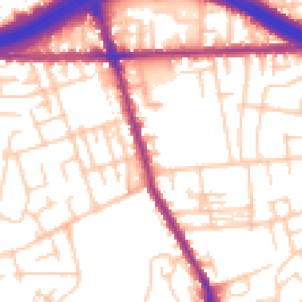Daytime road noise heatmap for M34 6HF