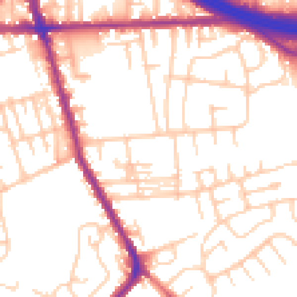 Daytime road noise heatmap for M34 6HG