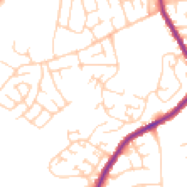 Daytime road noise heatmap for M34 6JL