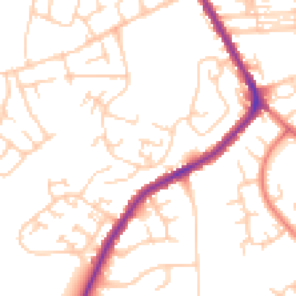 Daytime road noise heatmap for M34 6NL