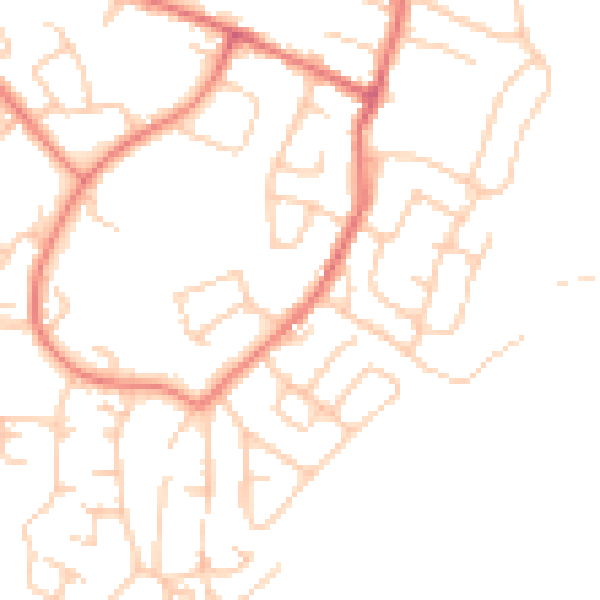 Daytime road noise heatmap for M34 7BS
