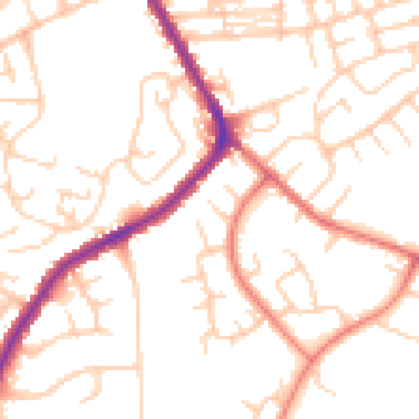 Daytime road noise heatmap for M34 7FH
