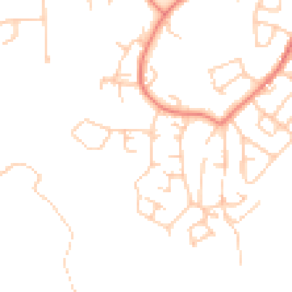 Daytime road noise heatmap for M34 7JU