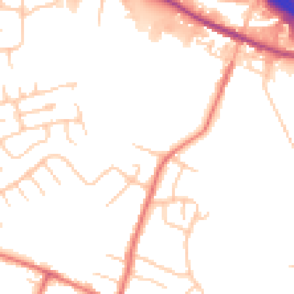 Daytime road noise heatmap for M34 7RT
