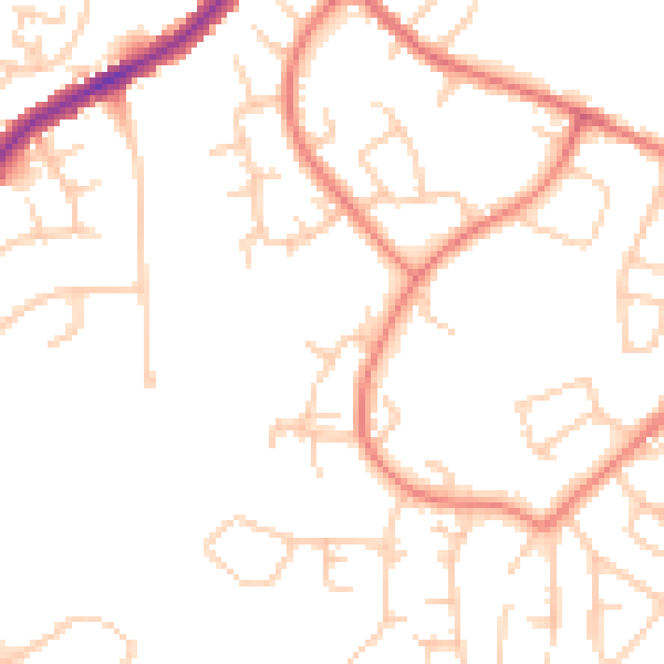 Daytime road noise heatmap for M34 7XY