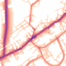Daytime road noise heatmap for M35 0BQ