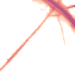 Night-time road noise heatmap for M35 9ED