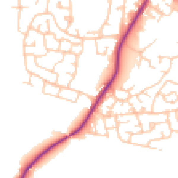Daytime road noise heatmap for M38 0AA
