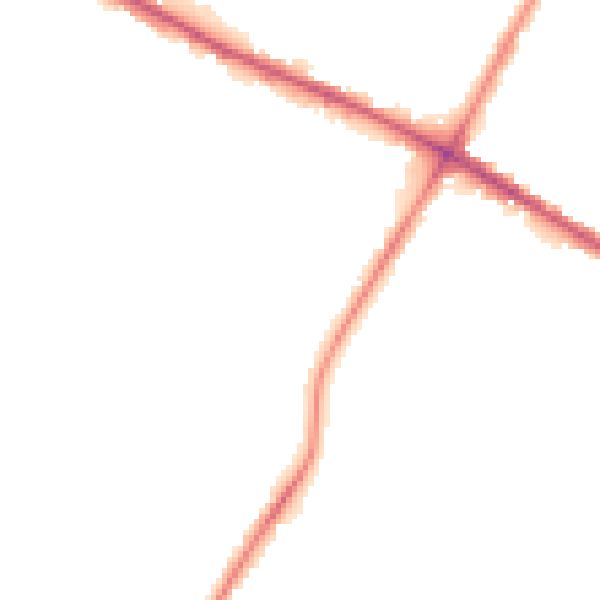 Night-time road noise heatmap for M38 0BQ