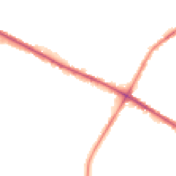 Night-time road noise heatmap for M38 0BT